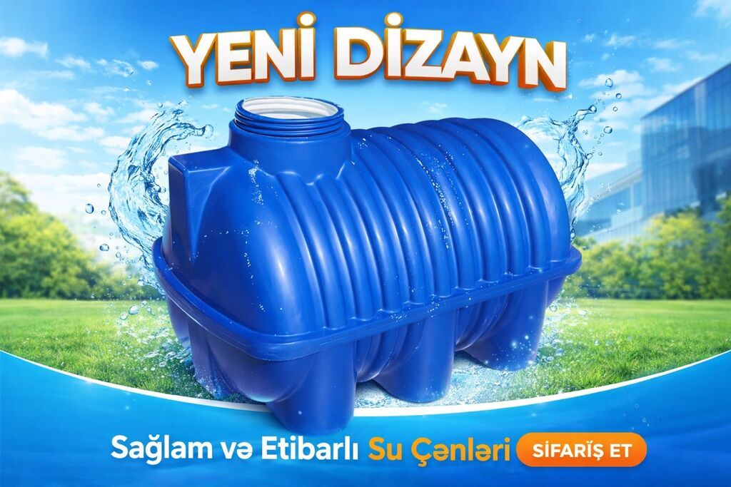 Yeni dizayn 1000 lt su çəni - Material: Yüksək keyfiyyətli, qalın