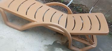 Plastik çimərlik/bağ şezlongu - Rəng: açıq qəhvəyi (bej tonlarında) - - şəkil 3