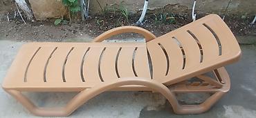 Plastik çimərlik/bağ şezlongu - Rəng: açıq qəhvəyi (bej tonlarında) - - şəkil 4