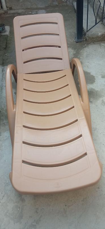 Plastik çimərlik/bağ şezlongu - Rəng: açıq qəhvəyi (bej tonlarında) - - şəkil 5