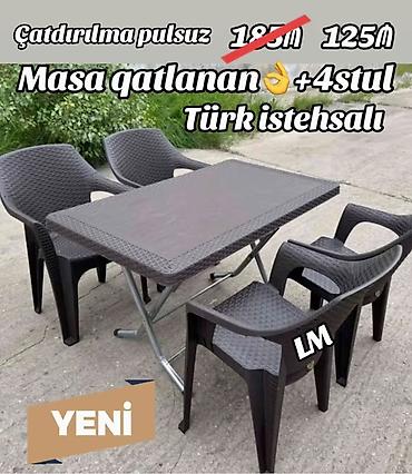 Türk istehsalı qatlanan masa və stul dəsti - Masa: qatlanan - şəkil 2