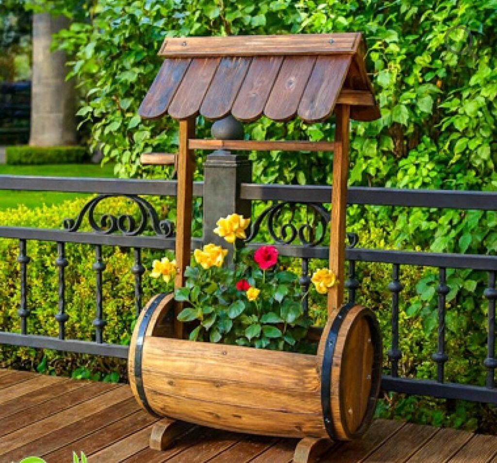 Cafe, restoran, istrahət mərkəzi üçün Taxta dekorativ dibçək