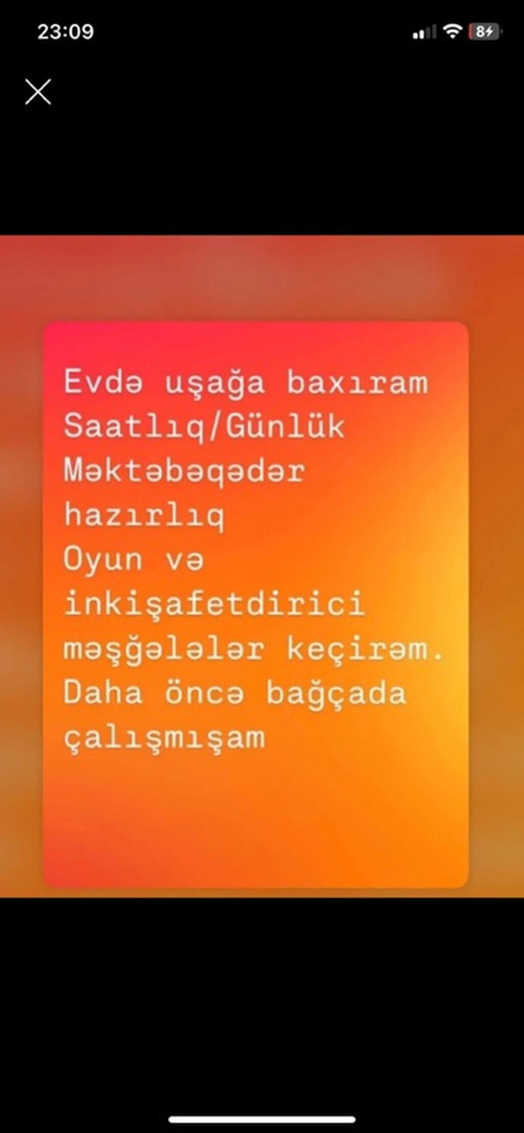 Uşaq baxımı və məktəbəqədər hazırlıq xidməti - Evdə uşaq baxımı