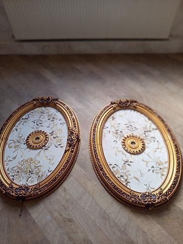 Barokko üslublu 2 ədəd oval tavan rozeti (lüstr üçün bəzək paneli) - - şəkil 2