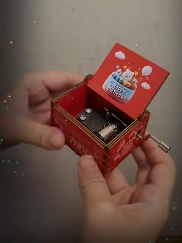 Taxta mexaniki musiqi qutusu – “Happy Birthday” melodiyalı - - şəkil 2