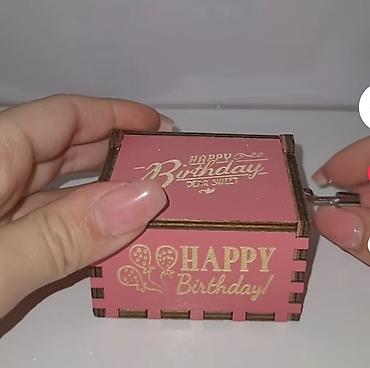 Taxta mexaniki musiqi qutusu – “Happy Birthday” melodiyalı - - şəkil 3