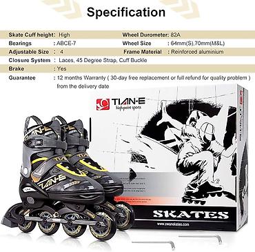 TIAN-E inline konkis (roller skates) - Təkərlər: 82A sərtlikdə - şəkil 2