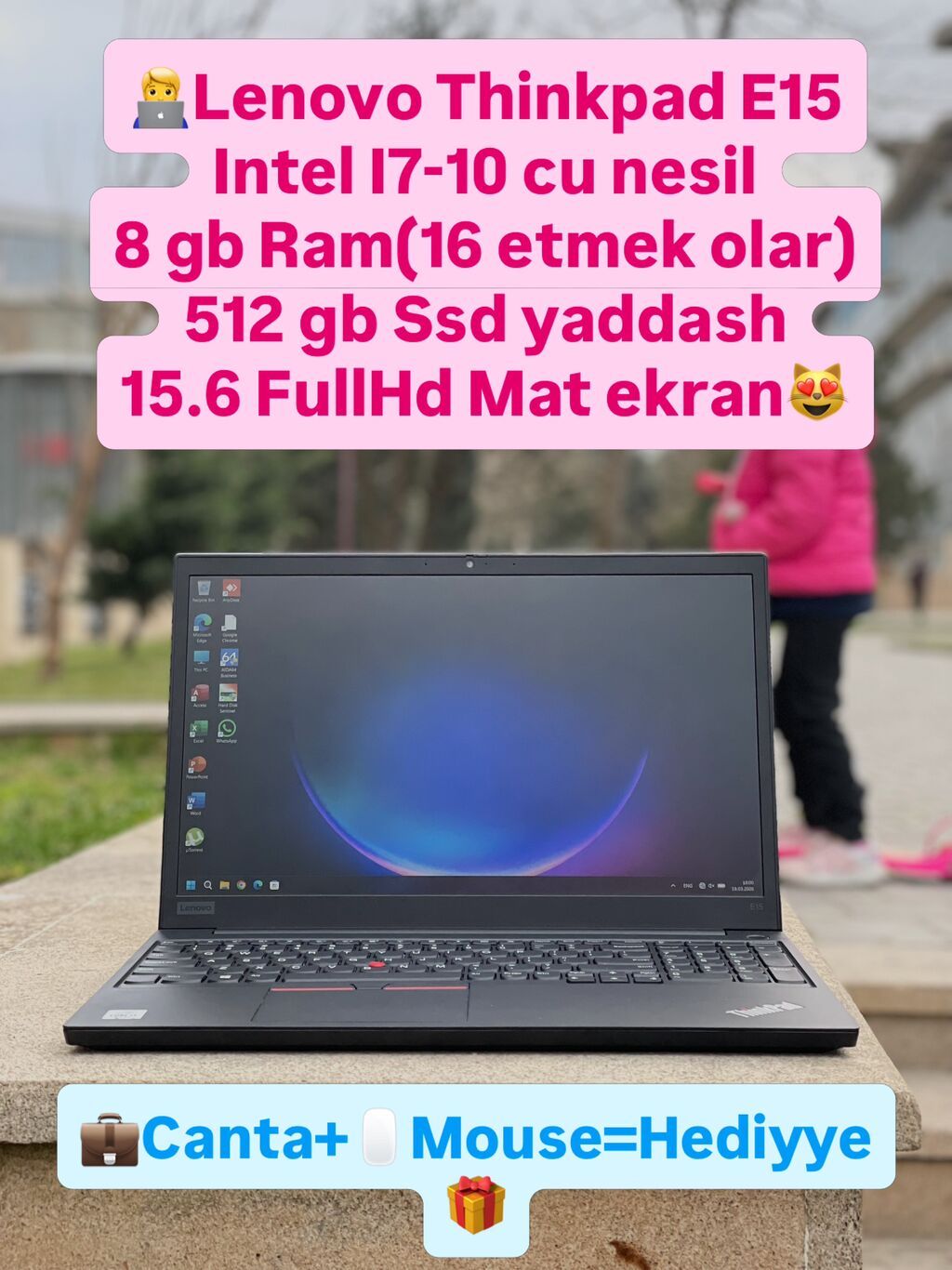 İşlənmiş Lenovo ThinkPad, 15.6 ", Intel Core i7, 512 GB
