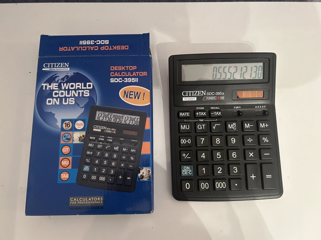 Citizen SDC-395II masaüstü kalkulyator Xüsusiyyətlər: - 16 rəqəmli