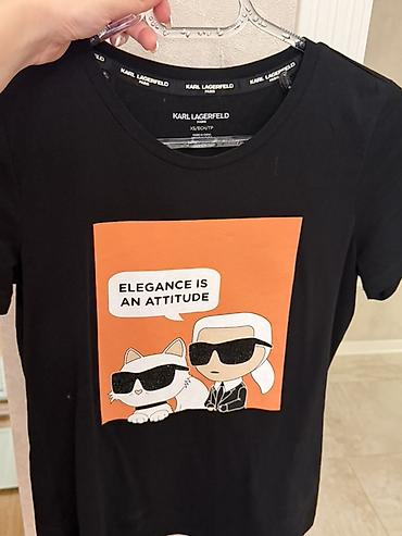 Karl Lagerfeld Paris qara qısaqollu köynək. - Ölçü: XS (ECH/TP). - Ön - şəkil 2