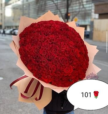 🔴 101 Qızılgul ad yazılması ilə birgə Səbət - 140₼ Orta ölçulü (2ci - şəkil 3