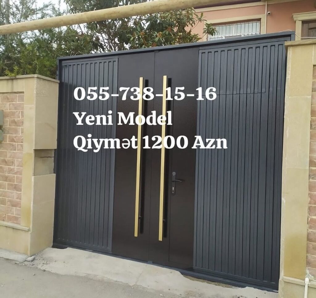 Yeni Həyət darvazası, 3 m, Mexaniki, Qapı ilə, rəng - Ağ, Kredit yoxdur, Ödənişli quraşdırma, Ödənişli çatdırılma, Rayonlara çatdırılma