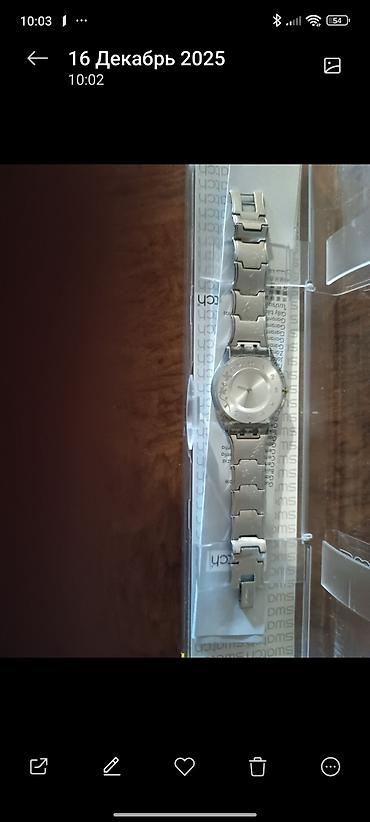 İşlənmiş, Qol saatı, Swatch, rəng - Gümüşü - şəkil 4