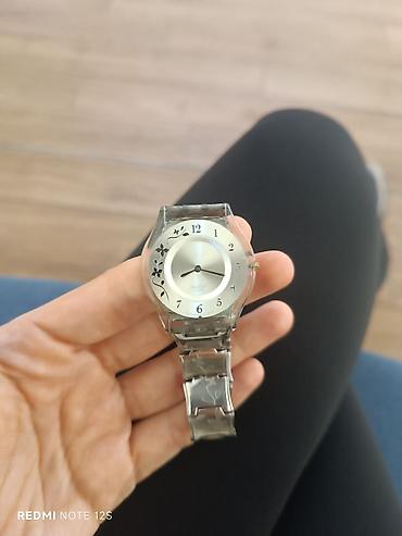 İşlənmiş, Qol saatı, Swatch, rəng - Gümüşü - şəkil 5