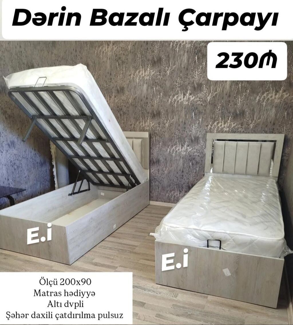 Yeni, Təknəfərlik çarpayı, Bazalı, Matras ilə, Siyirməsiz, Azərbaycan