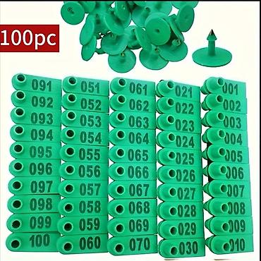 Qoyun/Keçi Qulaq Birqası Dəsti – 001–100 - Komplekt: 100 ədəd nömrəli - şəkil 5