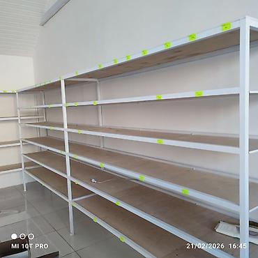 Mağaza üçün metal karkaslı vitrin/raf sistemi - Material: Ağ rəngdə - şəkil 2