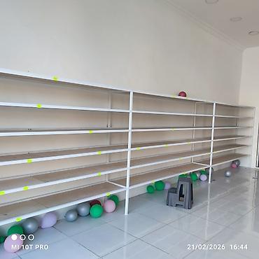 Mağaza üçün metal karkaslı vitrin/raf sistemi - Material: Ağ rəngdə - şəkil 3