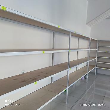 Mağaza üçün metal karkaslı vitrin/raf sistemi - Material: Ağ rəngdə - şəkil 4