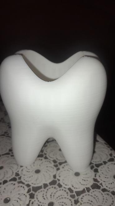 Diş formasında dekorativ diş fırçası və pastası saxlama qabı/ - şəkil 2