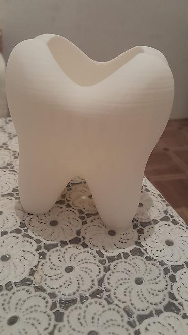 Diş formasında dekorativ diş fırçası və pastası saxlama qabı/ - şəkil 3