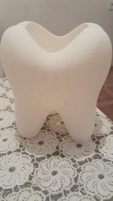 Diş formasında dekorativ diş fırçası və pastası saxlama qabı/ - şəkil 4