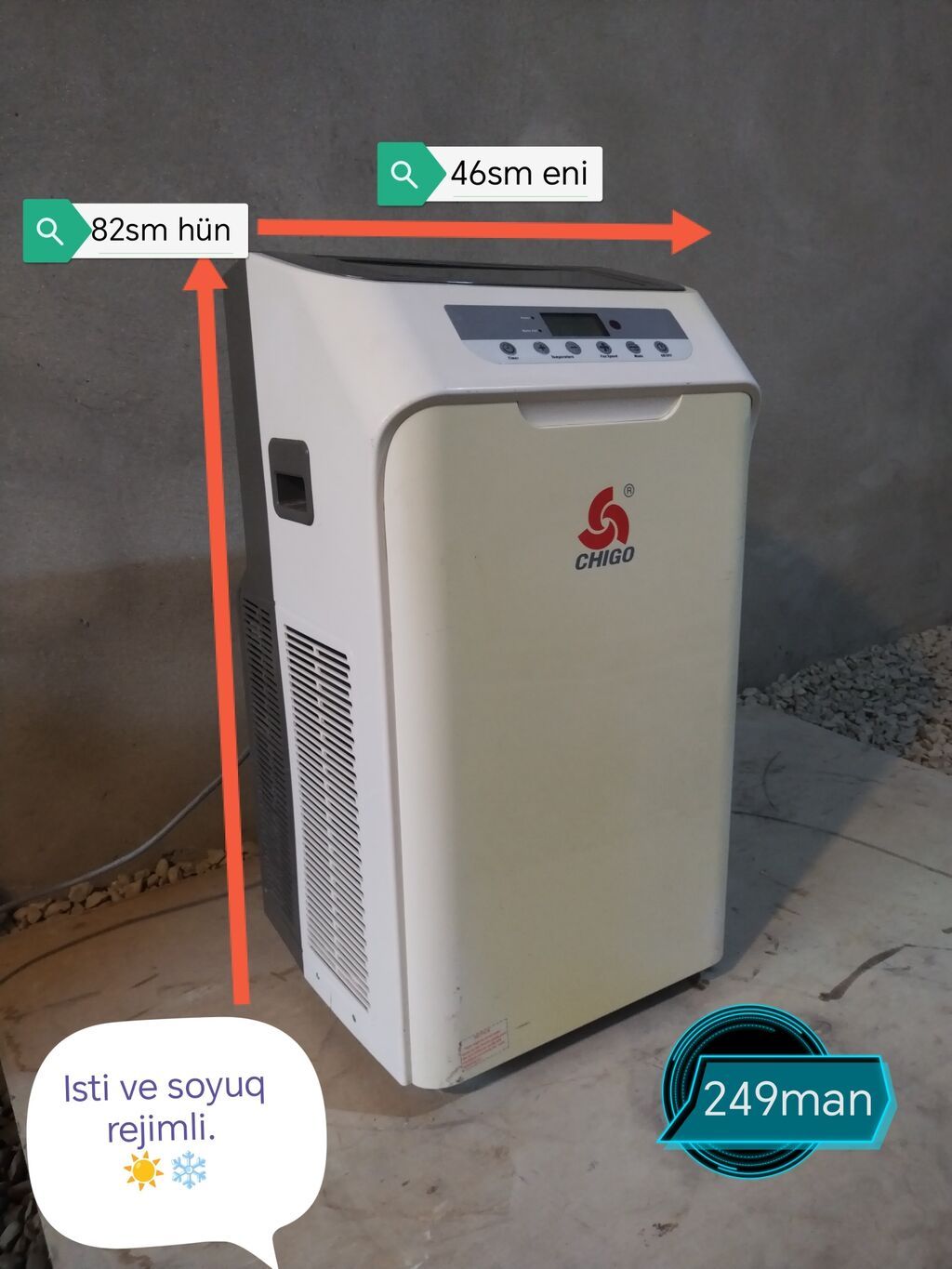 Kondisioner mobil daşınan. Super veziyyetde 3 qat aşağı qiymətə. Yeni