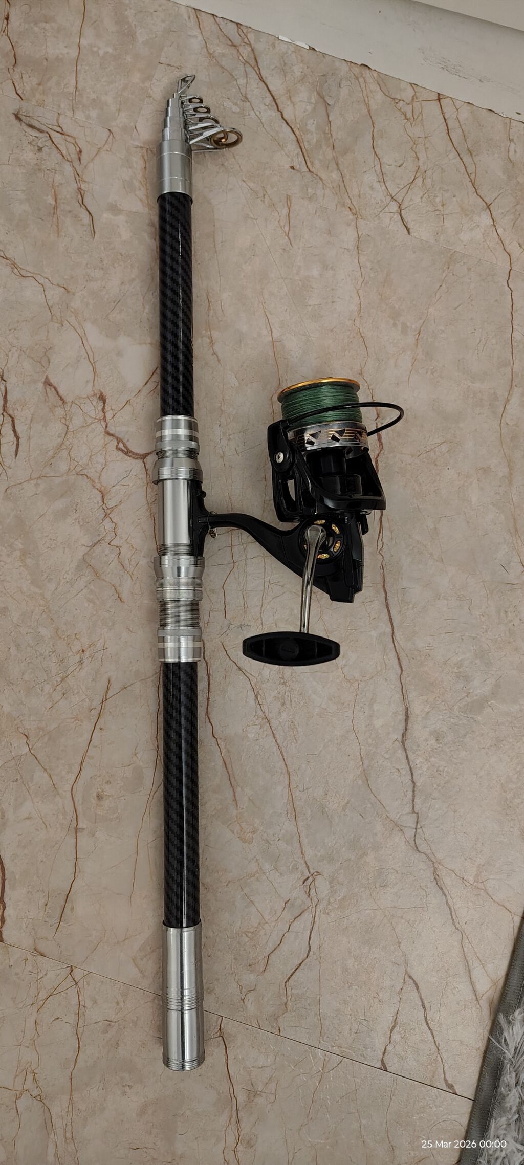 Teleskopik balıqçı dəsti – karbon qamış + isdiyen olsa cubug tekde