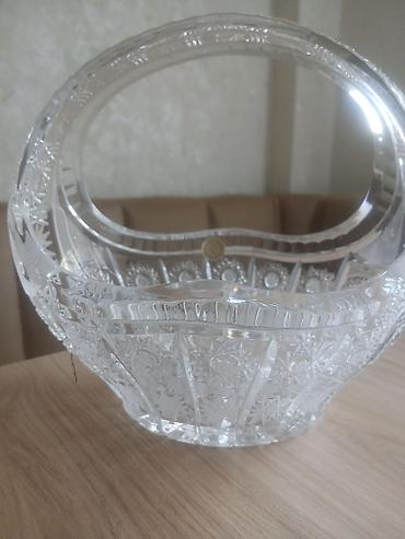 Boqema xrustal konfetniça və ya kiçik meyvə qabı Uzununa 21 sm - şəkil 2