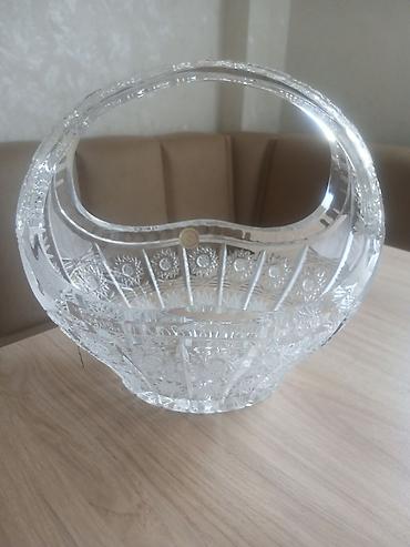 Boqema xrustal konfetniça və ya kiçik meyvə qabı Uzununa 21 sm - şəkil 3