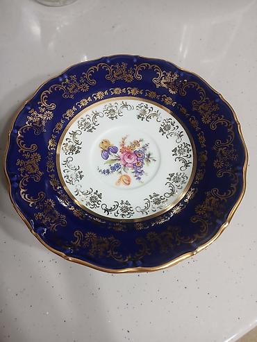 Nəlbəkilər, 6 ədədli dəst, rəng - Göy, Farfor, Çexiya - şəkil 2