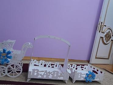 Yeni doğulan üçün dekorativ dəst – 3 hissədən ibarət ağ rəngli tematik - şəkil 2