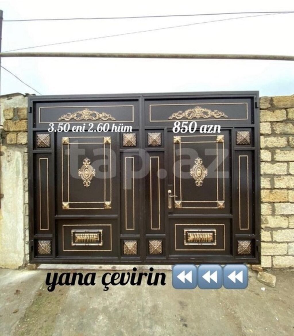 Yeni Dəmir Həyət darvazası, 3 m, Mexaniki, Qapı ilə, Kredit yoxdur, Ödənişli quraşdırma, Ödənişli çatdırılma, Rayonlara çatdırılma