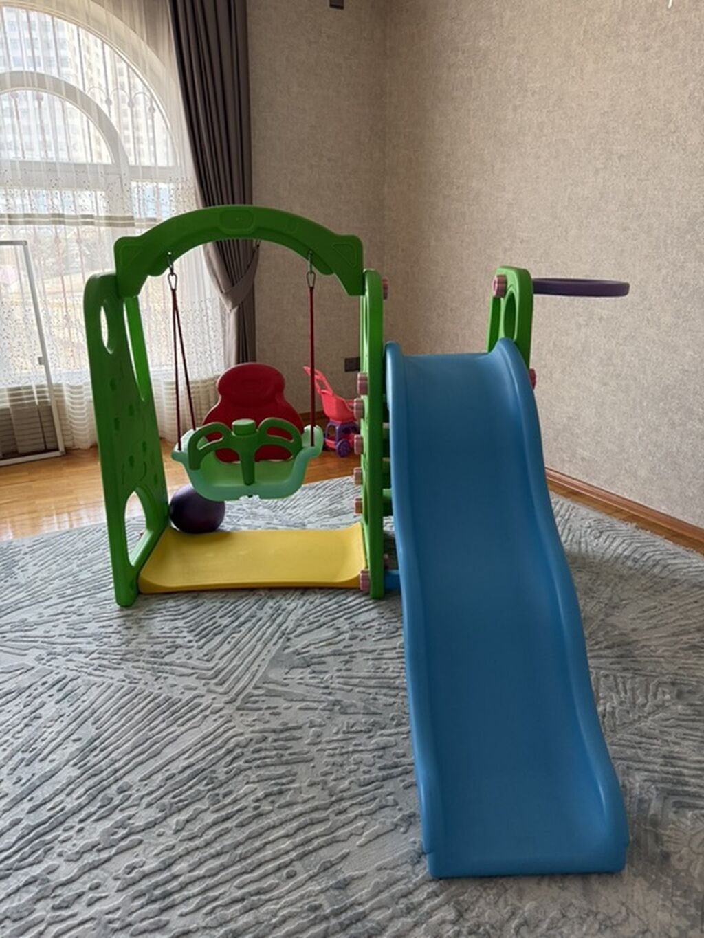 Uşaq oyun komplekti – sürüşkən və yelləncəkli - Evdə və ya bağda