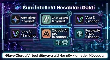 Süni intellekt hesabları - Gemini Pro — 7 manat - ChatGPT Pro — 6 - şəkil 2