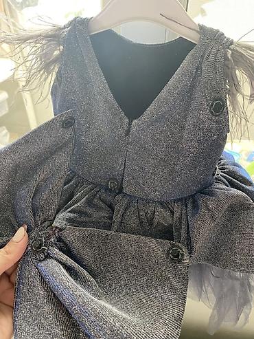 Qız uşaqları üçün zərif gecə/libas dəsti - Rəng: qrafit-boz - şəkil 4