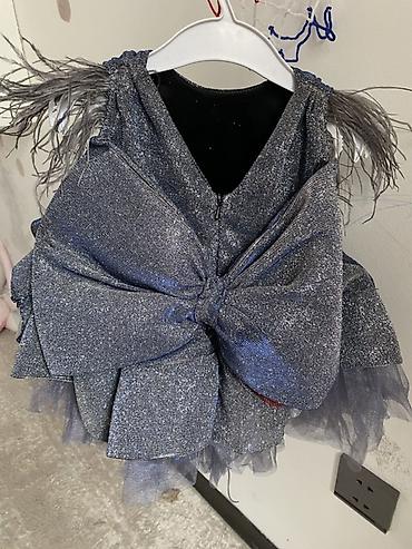 Qız uşaqları üçün zərif gecə/libas dəsti - Rəng: qrafit-boz - şəkil 3