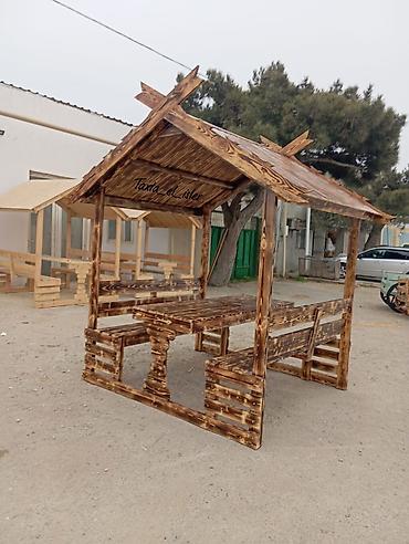 Dördbucaq masa, Açılmayan, Skameykalar ilə, Taxta - şəkil 2