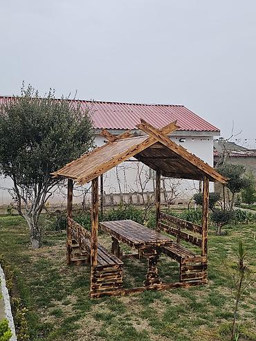 Dördbucaq masa, Açılmayan, Skameykalar ilə, Taxta - şəkil 5