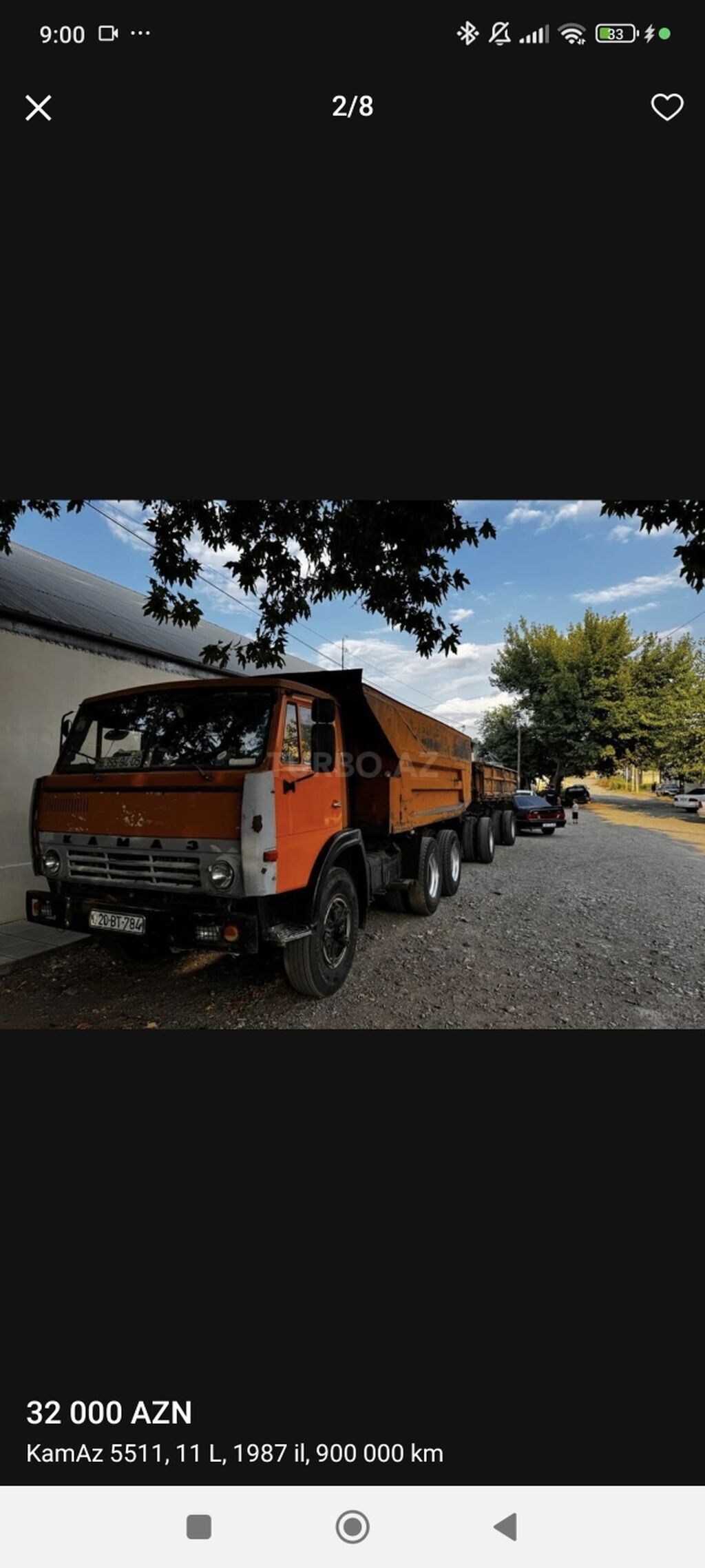 KamAZ 5511 samosval + qoşqu - Mühərrik: 11 L dizel - Buraxılış ili