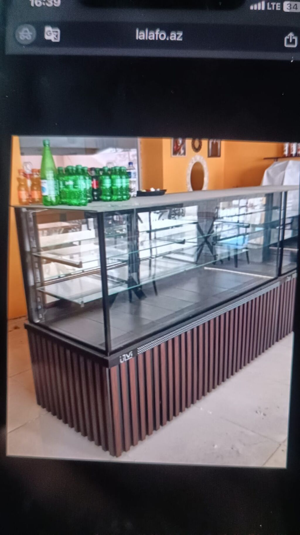 Şüşə vitrin-bufet stendi - İctimai iaşə və mağazalar üçün uzun vitrin