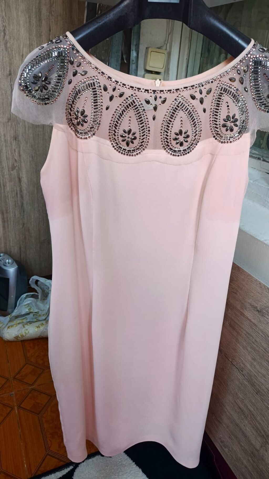 Zərif pudra-çəhrayı rəngdə qadın paltarı, 2 dəfə geyinilib!! - Dizayn