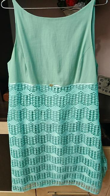 Zərif qadın donu – açıq firuzə rəngi - Model: qolsuz, dizə qədər - şəkil 3