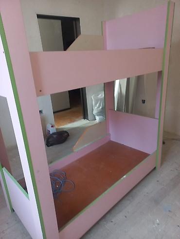 Oğlan və qız üçün, İşlənmiş, Çarpayı, Matrassız, Laminat - şəkil 2