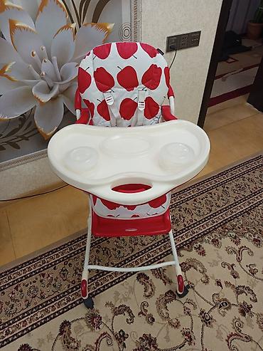 Uşaq yemək stulu – qırmızı-ağ alma naxışlı - Rahat və yumşaq - şəkil 2