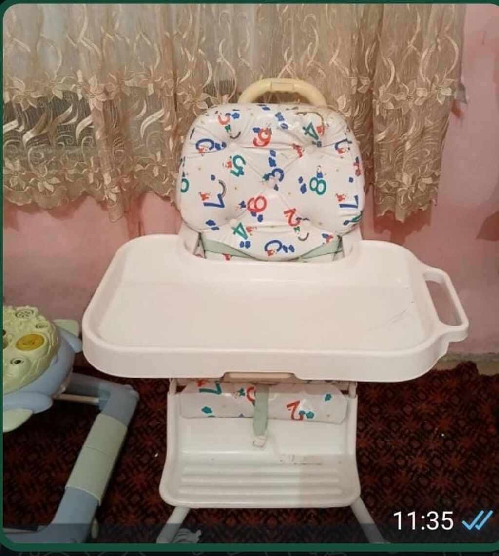 Uşaq yemək stulu - Rahat və geniş oturacaq, rəqəm naxışlı yumşaq