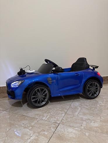 Uşaq üçün elektrikli minik avtomobili – Mercedes üslubunda, mavi rəng - şəkil 4