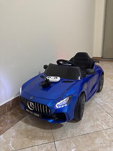 Uşaq üçün elektrikli minik avtomobili – Mercedes üslubunda, mavi rəng - şəkil 3