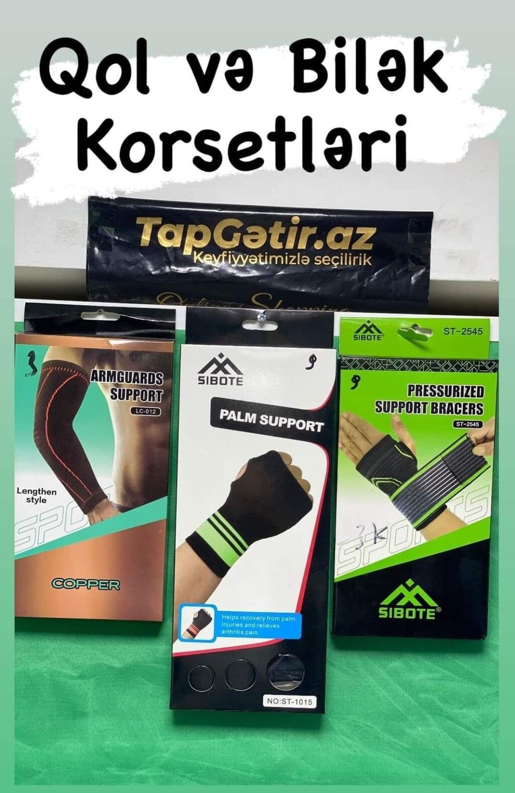 Qol ve bilek korsetlari elde var