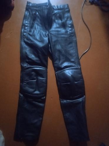 Qara dəri motosiklet şalvarı - Material: qalın, dayanıqlı dəri S - şəkil 2